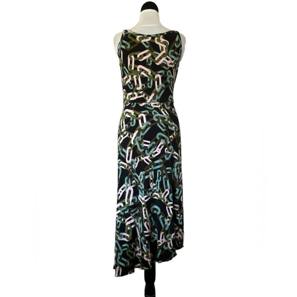 Diane von Furstenberg Matte Jersey Chain Print Dress Green Blue Pink XS New - Picture 6 of 7